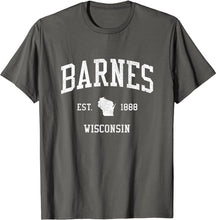 Barnes Wisconsin WI T-Shirt Vintage Athletic Sports Design Tee