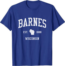 Barnes Wisconsin WI T-Shirt Vintage Athletic Sports Design Tee