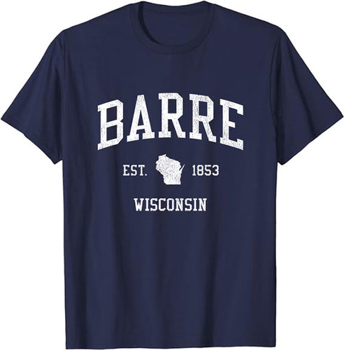 Barre Wisconsin WI T-Shirt Vintage Athletic Sports Design Tee