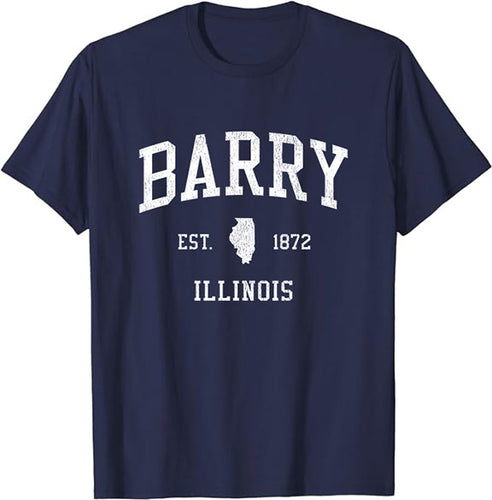 Barry Illinois IL T-Shirt Vintage Athletic Sports Design Tee