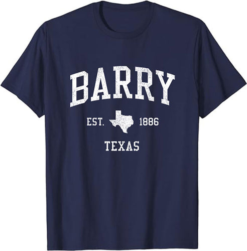 Barry Texas TX T-Shirt Vintage Athletic Sports Design Tee