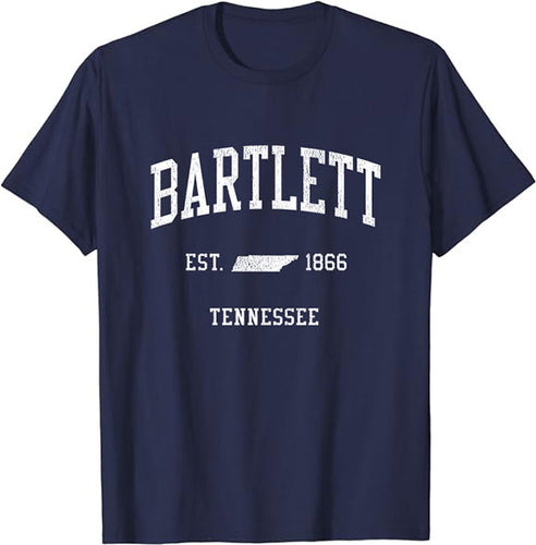 Bartlett Tennessee TN T-Shirt Vintage Athletic Sports Design Tee