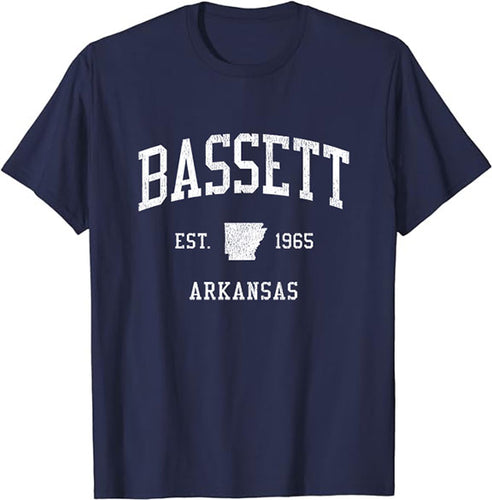 Bassett Arkansas AR T-Shirt Vintage Athletic Sports Design Tee