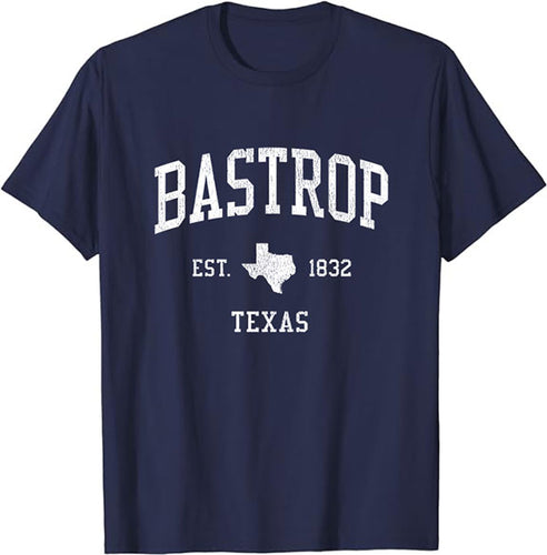 Bastrop Texas TX T-Shirt Vintage Athletic Sports Design Tee