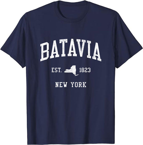 Batavia New York NY T-Shirt Vintage Athletic Sports Design Tee