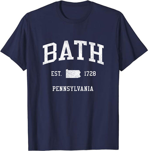 Bath Pennsylvania PA T-Shirt Vintage Athletic Sports Design Tee