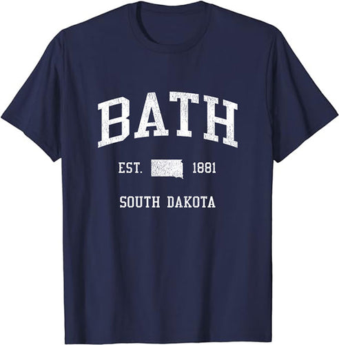 Bath South Dakota SD T-Shirt Vintage Athletic Sports Design Tee