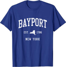 Bayport New York NY T-Shirt Vintage Athletic Sports Design Tee