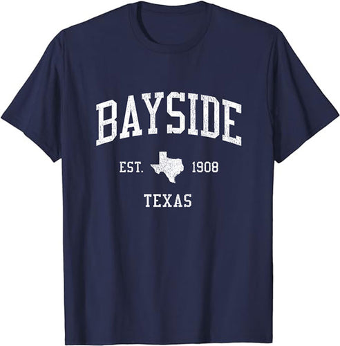 Bayside Texas TX T-Shirt Vintage Athletic Sports Design Tee