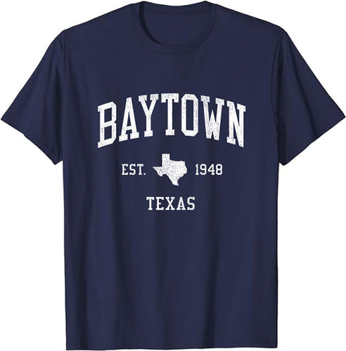 Baytown Texas TX T-Shirt Vintage Athletic Sports Design Tee