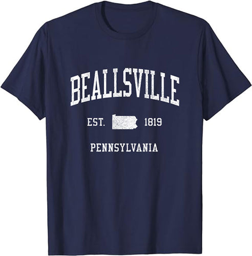 Beallsville Pennsylvania PA T-Shirt Vintage Athletic Sports Design Tee