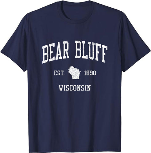 Bear Bluff Wisconsin WI T-Shirt Vintage Athletic Sports Design Tee