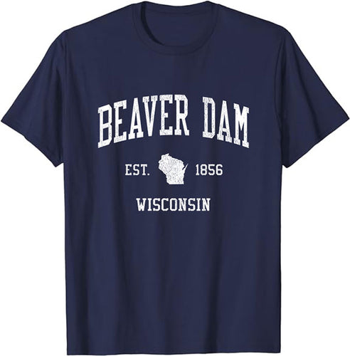 Beaver Dam Wisconsin WI T-Shirt Vintage Athletic Sports Design Tee