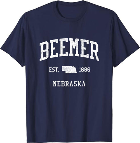 Beemer Nebraska NE T-Shirt Vintage Athletic Sports Design Tee