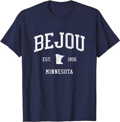 Bejou Minnesota MN T-Shirt Vintage Athletic Sports Design Tee