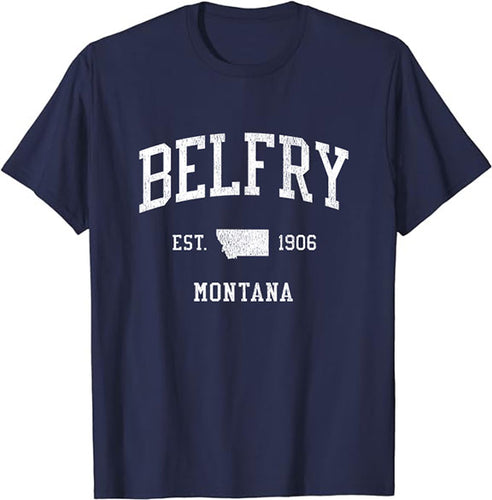 Belfry Montana MT T-Shirt Vintage Athletic Sports Design Tee