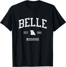 Belle Missouri MO T-Shirt Vintage Athletic Sports Design Tee