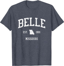 Belle Missouri MO T-Shirt Vintage Athletic Sports Design Tee