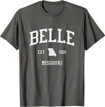 Belle Missouri MO T-Shirt Vintage Athletic Sports Design Tee