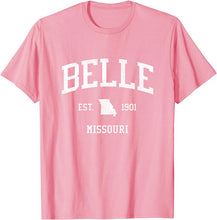 Belle Missouri MO T-Shirt Vintage Athletic Sports Design Tee