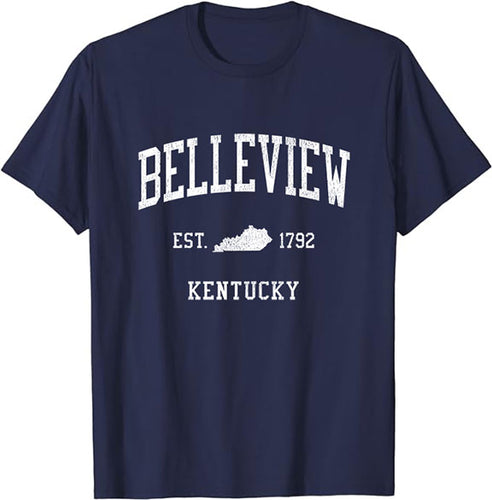 Belleview Kentucky KY T-Shirt Vintage Athletic Sports Design Tee