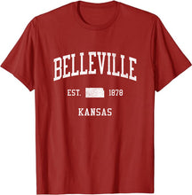 Belleville Kansas KS T-Shirt Vintage Athletic Sports Design Tee