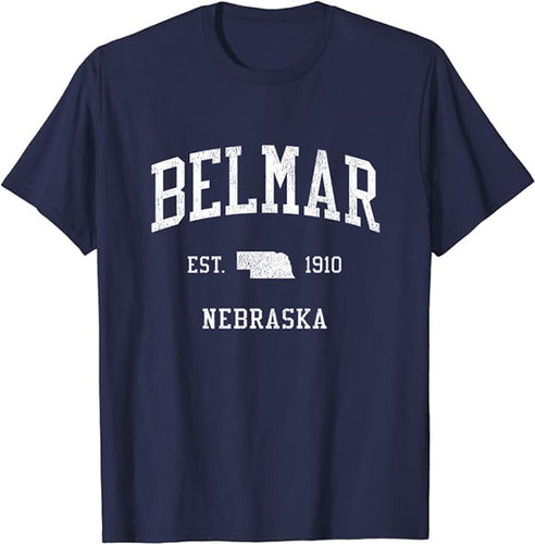 Belmar Nebraska NE T-Shirt Vintage Athletic Sports Design Tee