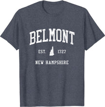 Belmont New Hampshire NH T-Shirt Vintage Athletic Sports Design Tee