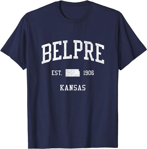 Belpre Kansas KS T-Shirt Vintage Athletic Sports Design Tee