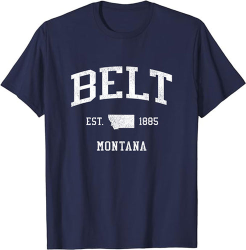 Belt Montana MT T-Shirt Vintage Athletic Sports Design Tee