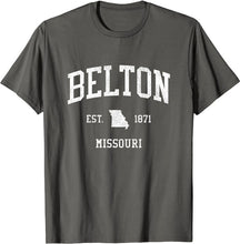 Belton Missouri MO T-Shirt Vintage Athletic Sports Design Tee