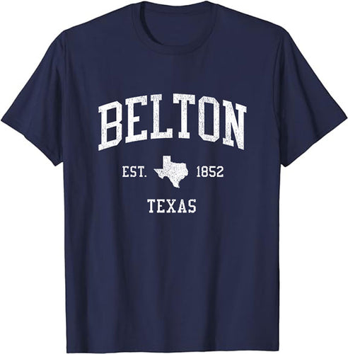 Belton Texas TX T-Shirt Vintage Athletic Sports Design Tee