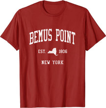 Bemus Point New York NY T-Shirt Vintage Athletic Sports Design Tee