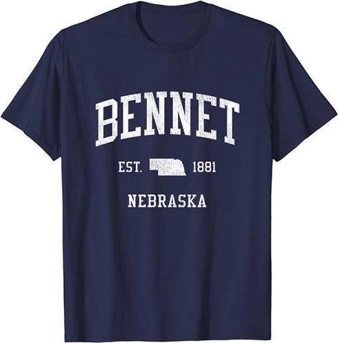 Bennet Nebraska NE T-Shirt Vintage Athletic Sports Design Tee