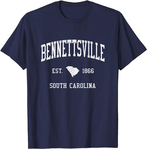 Bennettsville South Carolina SC T-Shirt Vintage Athletic Sports Design Tee