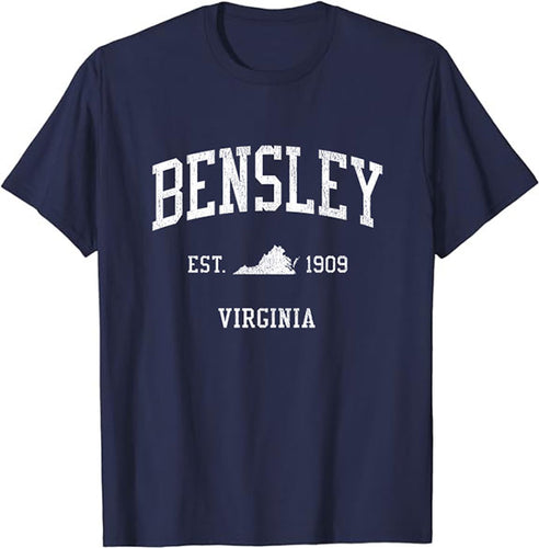 Bensley Virginia VA Vintage Athletic Sports Design T-Shirt JS01