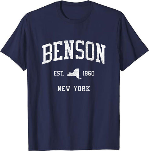 Benson New York NY T-Shirt Vintage Athletic Sports Design Tee