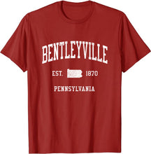 Bentleyville Pennsylvania PA T-Shirt Vintage Athletic Sports Design Tee