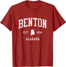 Benton Alabama AL T-Shirt Vintage Athletic Sports Design Tee