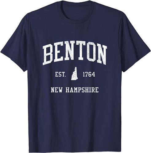 Benton New Hampshire NH T-Shirt Vintage Athletic Sports Design Tee