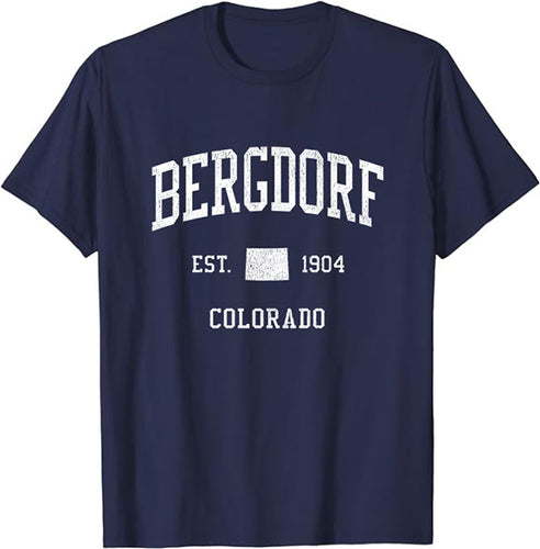 Bergdorf Colorado CO T-Shirt Vintage Athletic Sports Design Tee