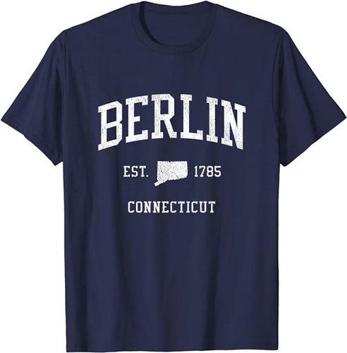 Berlin Connecticut CT T-Shirt Vintage Athletic Sports Design Tee