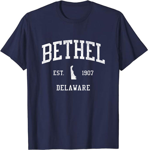 Bethel Delaware DE T-Shirt Vintage Athletic Sports Design Tee