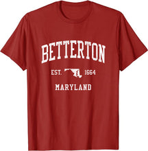 Betterton Maryland MD T-Shirt Vintage Athletic Sports Design Tee