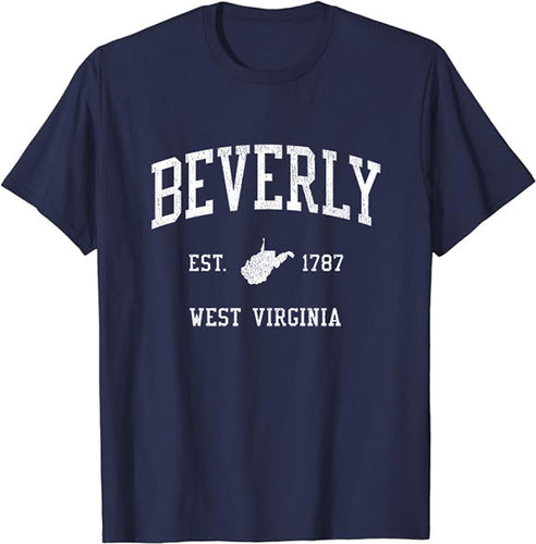 Beverly West Virginia WV Vintage Athletic Sports Design T-Shirt JS01