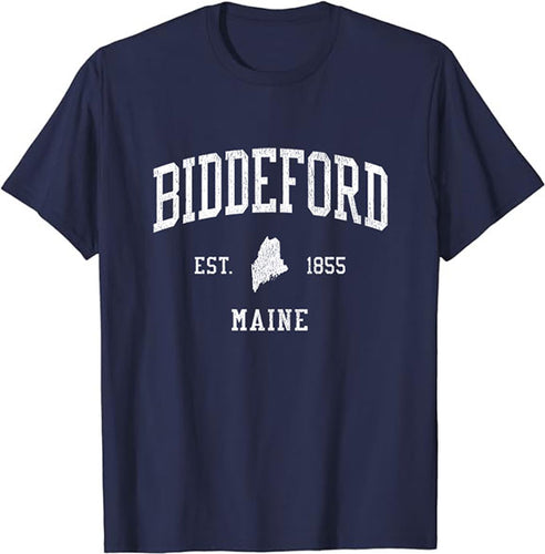 Biddeford Maine ME T-Shirt Vintage Athletic Sports Design Tee