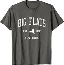 Big Flats New York NY T-Shirt Vintage Athletic Sports Design Tee