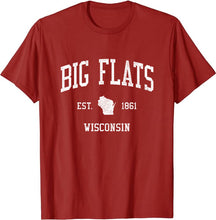 Big Flats Wisconsin WI T-Shirt Vintage Athletic Sports Design Tee