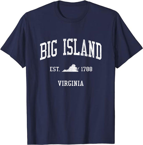 Big Island Virginia VA Vintage Athletic Sports Design T-Shirt JS01