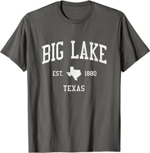 Big Lake Texas TX T-Shirt Vintage Athletic Sports Design Tee